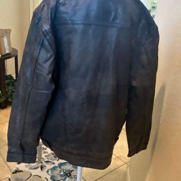 Cripple Creek Men’s L Brown Leather Jacket Sherpa Collar Conceal & Carry NWT - Picture 6 of 10